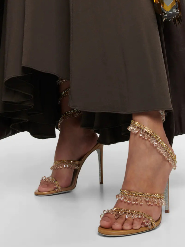 Platform Mule Heel - รองเท้าแตะผู้หญิงแบบใหม่ประดับเพชรน้ำ รุ่นปี 2026 แฟชั่นพู่ห้อยประดับคริสตัล รองเท้าเซ็กซี่สำหรับงานเลี้ยง งานปาร์ตี้