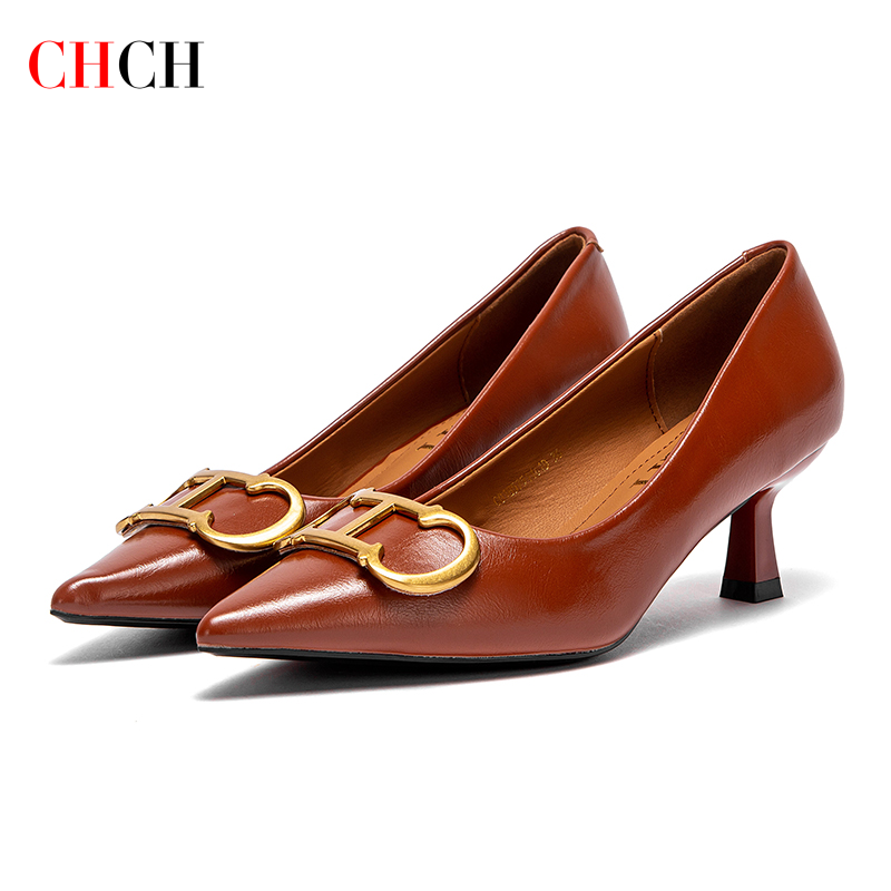 Women Shoes Zara - CHCH รองเท้าส้นสูงสตรีใหม่ 4 ซม.สีดําธุรกิจรองเท้าสตรีชุดราตรี