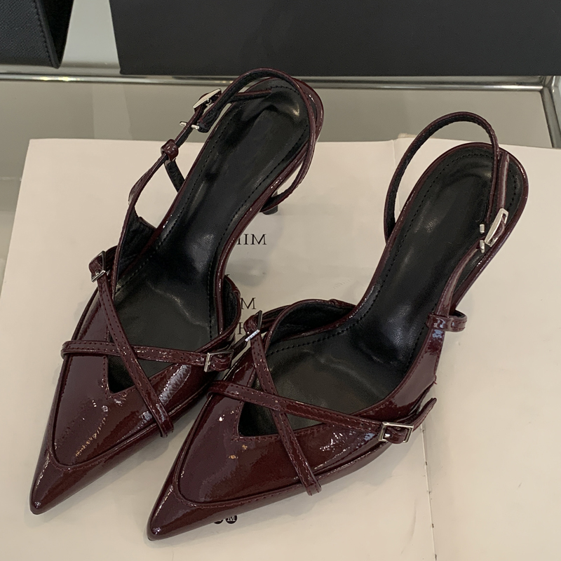Women Shoes Zara - Eilyken Street สไตล์เซ็กซี่สายคล้องคอผู้หญิงปั๊ม Elegant Pointed Toe