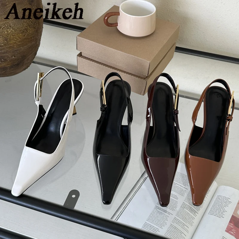 Women Shoes Zara - Aneikeh 2025 ฤดูร้อนใหม่ผู้หญิงปั๊มรองเท้าแฟชั่นตื้น SLIP บน Slingback
