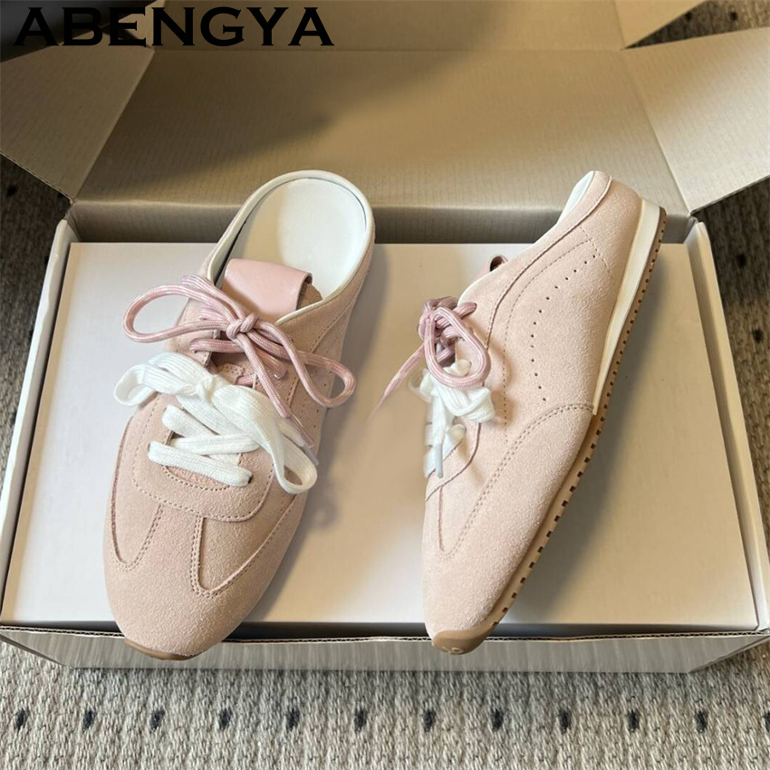 Kids Shoes Women - รองเท้าสลิปเปอร์แบบผูกเชือกสำหรับผู้หญิง สวมใส่สบาย ระบายอากาศได้ดี เหมาะสำหรับฤดูร้อน รองเท้าวิ่งแบบสวม พื้นรองเท้าแบบอ็อกซ์ฟอร์ด