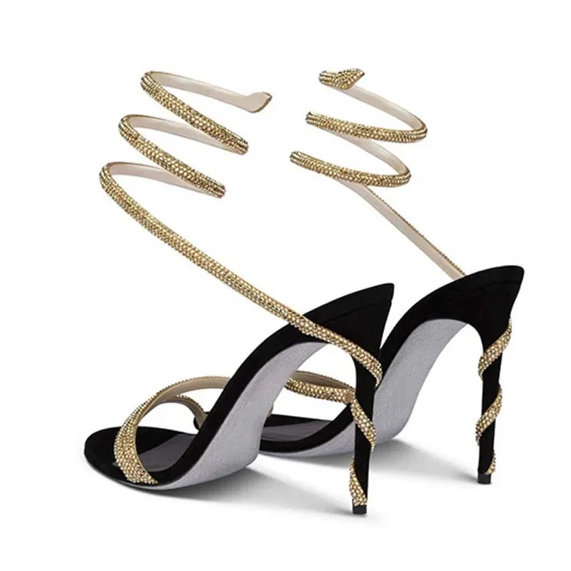 Platform Mule Heel - Eilyken แฟชั่นคริสตัล Stiletto รองเท้าส้นสูงผู้หญิงรองเท้าแตะ Street สไตล์เซ็กซี่เปิดนิ้วเท้างานแต่งงานสายคล้องข้อเท้ารองเท้า