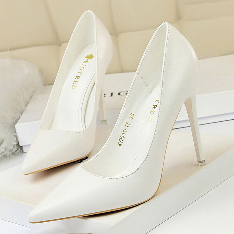 Women Shoes Zara - รองเท้าส้นสูงผู้หญิง BIGTREE แฟชั่น รองเท้าส้นสูง สีดำ ชมพู