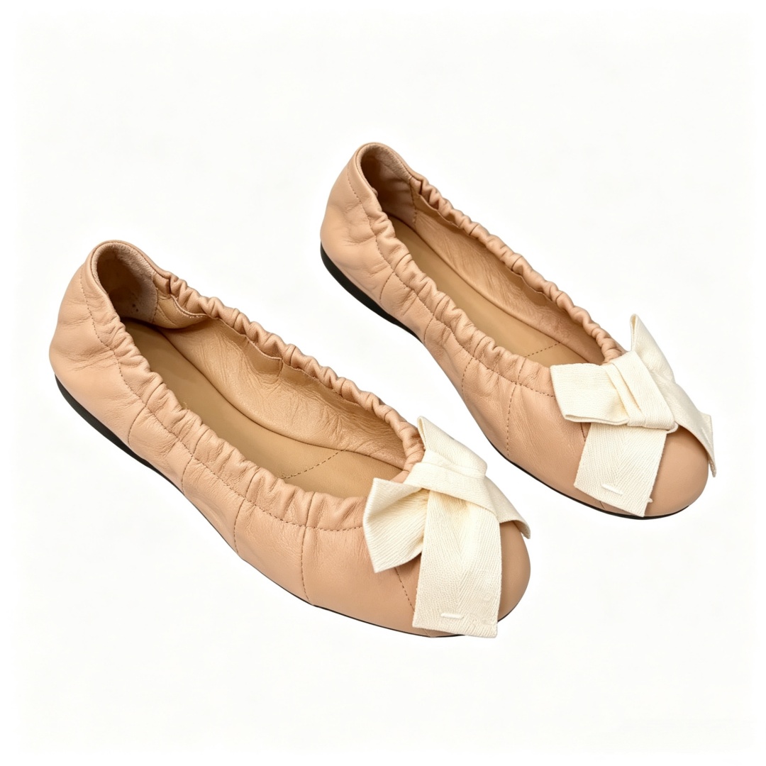 Women Shoes Luxury Brand - รองเท้าบัลเลต์ลำลองสำหรับผู้หญิง แบรนด์หรู ผลิตจากหนังลูกแกะคุณภาพดี รองเท้าบัลเลต์แบบสวม รองเท้าลำลอง รุ่น