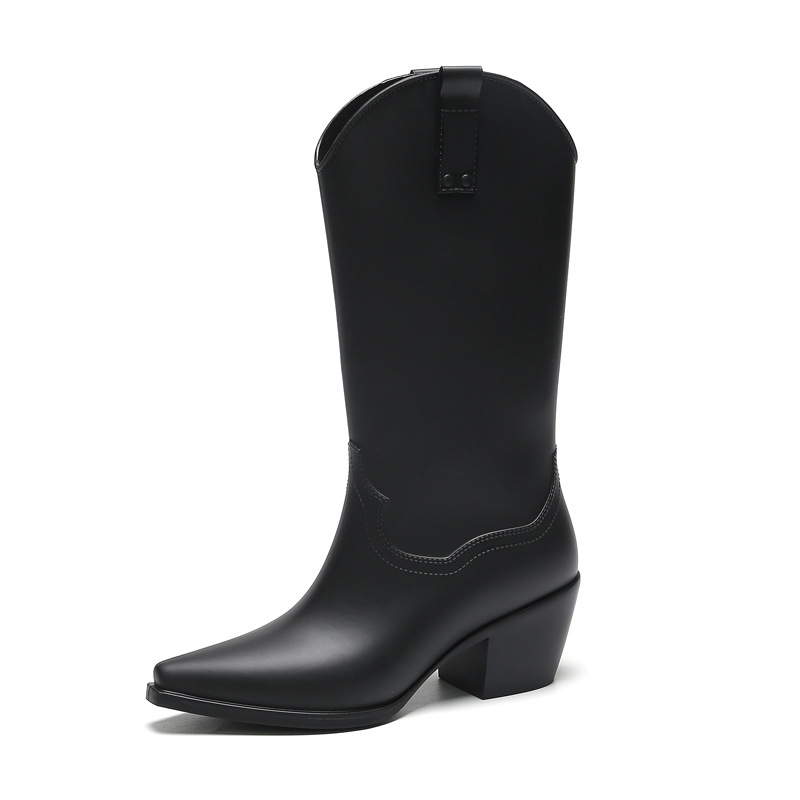 Women'S Shoes For Neuropathy - รองเท้าบู๊ตส้นสูงแฟชั่นของผู้หญิงรองเท้าบูทหน้าฝนยาวรองเท้าบู๊ตอัศวินดำรองเท้ายางนิ่มกันน้ำ