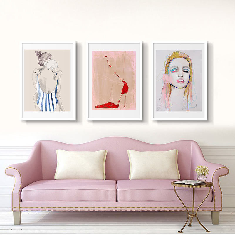 Women Shoes Quote - แฟชั่นโมเดิร์นสาวผู้หญิงสไตล์ Portrait รองเท้าส้นสูงสาวตลกอ้างโปสเตอร์ Art พิมพ์ผ้าใบภาพวาดสําหรับตกแต่ง Dorm