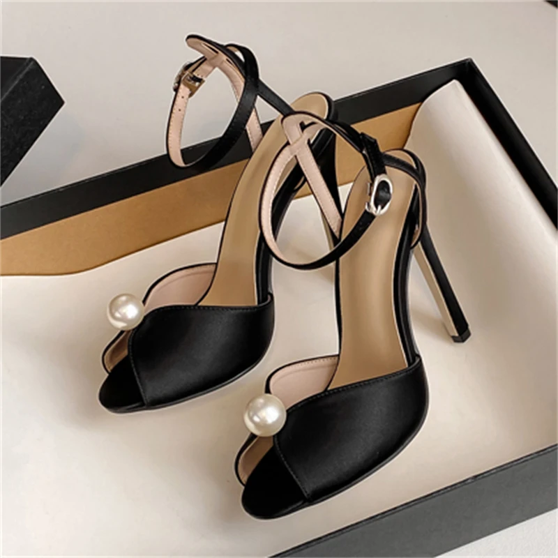 Women Shoes Zara - Eilyken เซ็กซี่ลูกปัดเปิดนิ้วเท้ารองเท้าแตะผู้หญิงข้อเท้าสายคล้องคอ Stiletto รองเท้าส้นสูง Party Prom