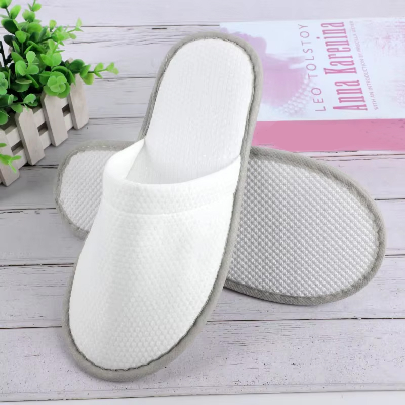 Women Shoes Store - รองเท้าแตะผ้าฝ้ายสีขาวผู้ชายผู้หญิงโรงแรมสไลด์แบบใช้แล้วทิ้ง Home Travel รองเท้าแตะ Hospitality รองเท้าหนึ่งขนาดขาย