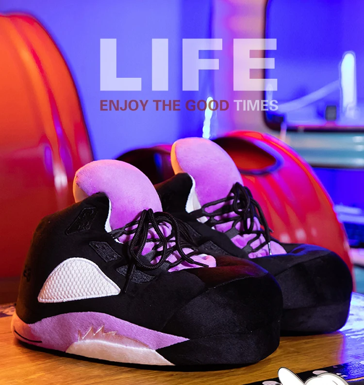 Women Shoes Store - รองเท้าสลิปเปอร์บุขนนุ่มใส่ในบ้าน ไซส์ 36-45 สำหรับทุกเพศ แบบสนีกเกอร์ ใส่สบาย