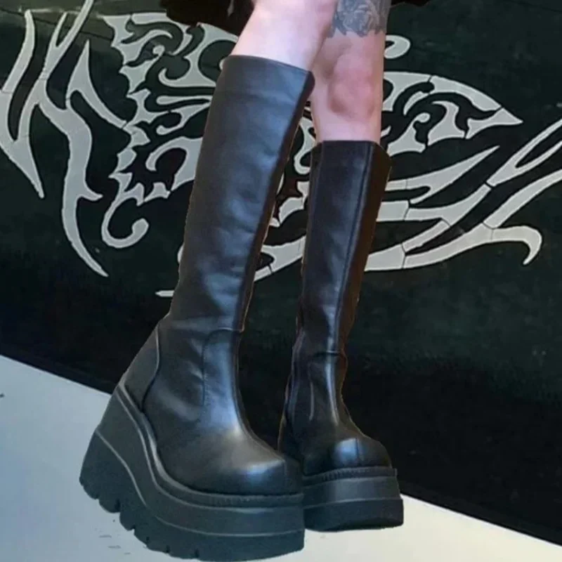 Women'S Shoes For Neuropathy - 2024 ใหม่แฟชั่นผู้หญิง COMBAT ฤดูหนาวรองเท้าส้นสูงยาวต้นขาสูงซิปเข่ารองเท้าบูทสูง Botas Mujer