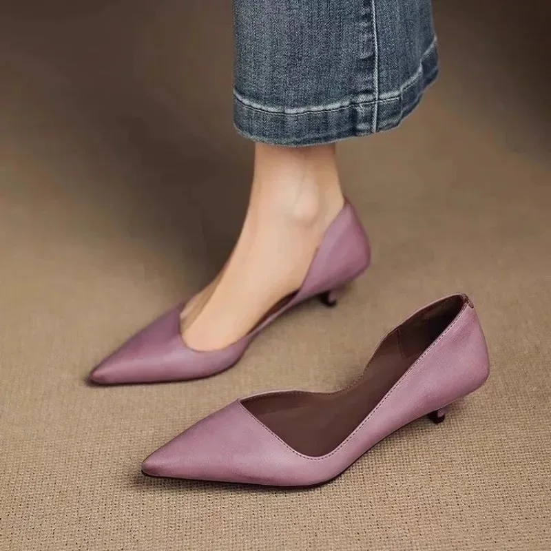 Platform Mule Heel - รองเท้าส้นเข็มหัวแหลมแฟชั่นสำหรับผู้หญิง สไตล์เซ็กซี่ ระบายอากาศด้านข้าง น้ำหนักเบา