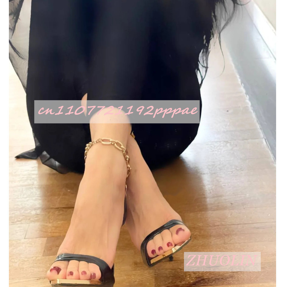 รองเท้าส้นสูงสีดำหัวแหลมโลหะสำ - Kids Shoes Women บทวิจารณ์และราคา