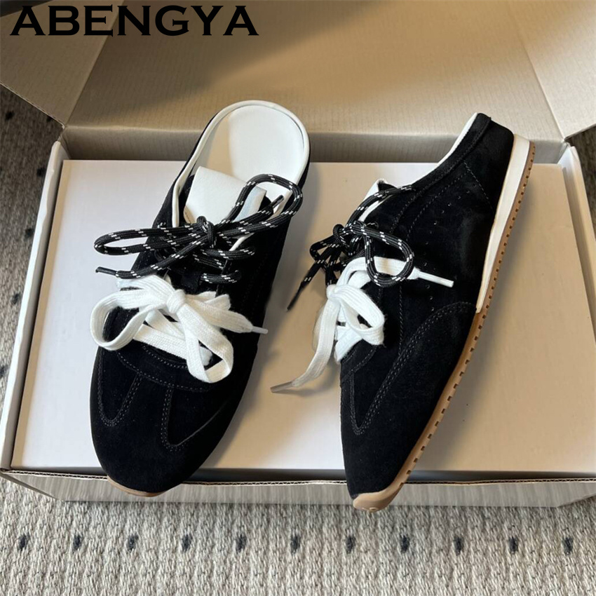 รองเท้าสลิปเปอร์แบบผูกเชือกสำห - Kids Shoes Women บทวิจารณ์และราคา