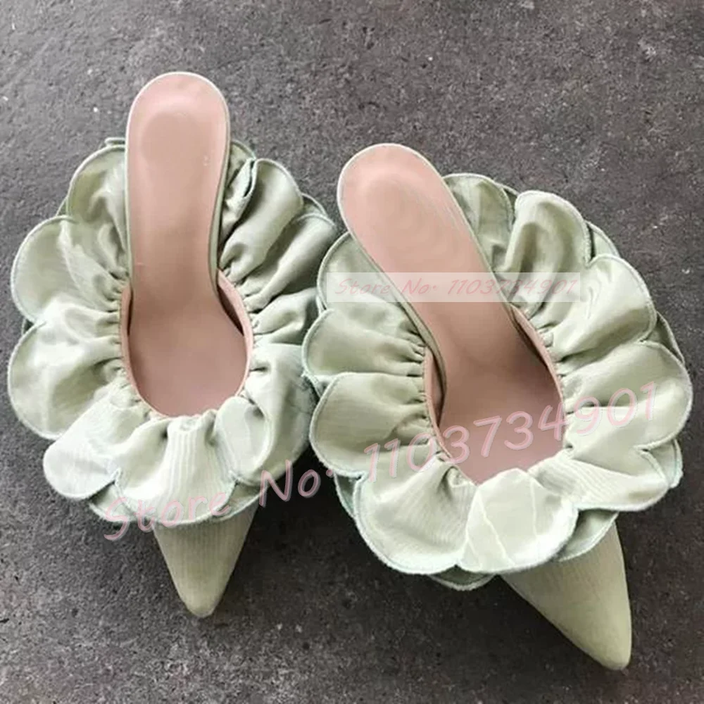ดอกไม้สีขาวซาติน Pointed Toe ส - Women Shoes Zara บทวิจารณ์และราคา