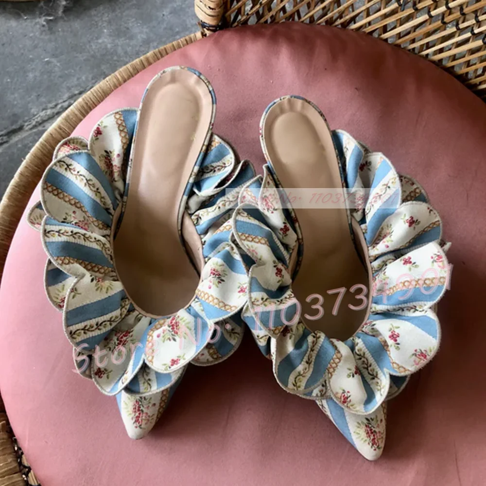 ดอกไม้สีขาวซาติน Pointed Toe ส - Women Shoes Zara บทวิจารณ์และราคา