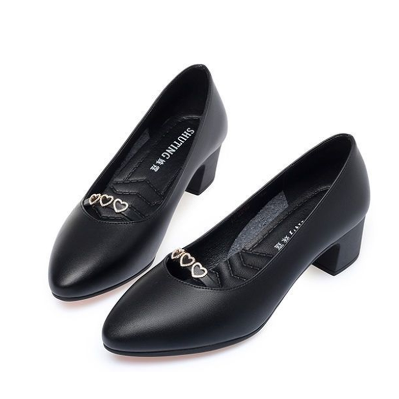รองเท้าส้นสี่เหลี่ยมสีดำ Comfo - Women Shoes Zara บทวิจารณ์และราคา