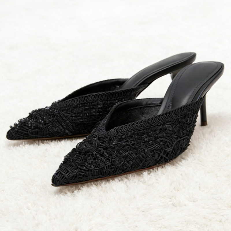 รองเท้าส้นสูงแบบสานประดับลูกปั - Women Shoes Luxury Brand บทวิจารณ์และราคา