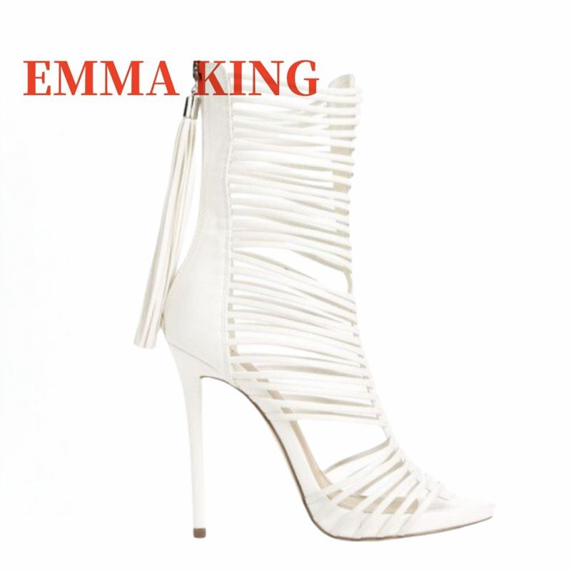 ผู้หญิงเปิดนิ้วเท้าสายรัดข้อเท - Women Shoes Boots บทวิจารณ์และราคา