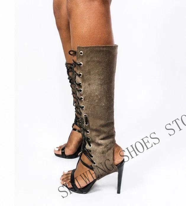 รองเท้าส้นสูงสไตล์กลาดิเอเตอร์ - Women Shoes Boots บทวิจารณ์และราคา