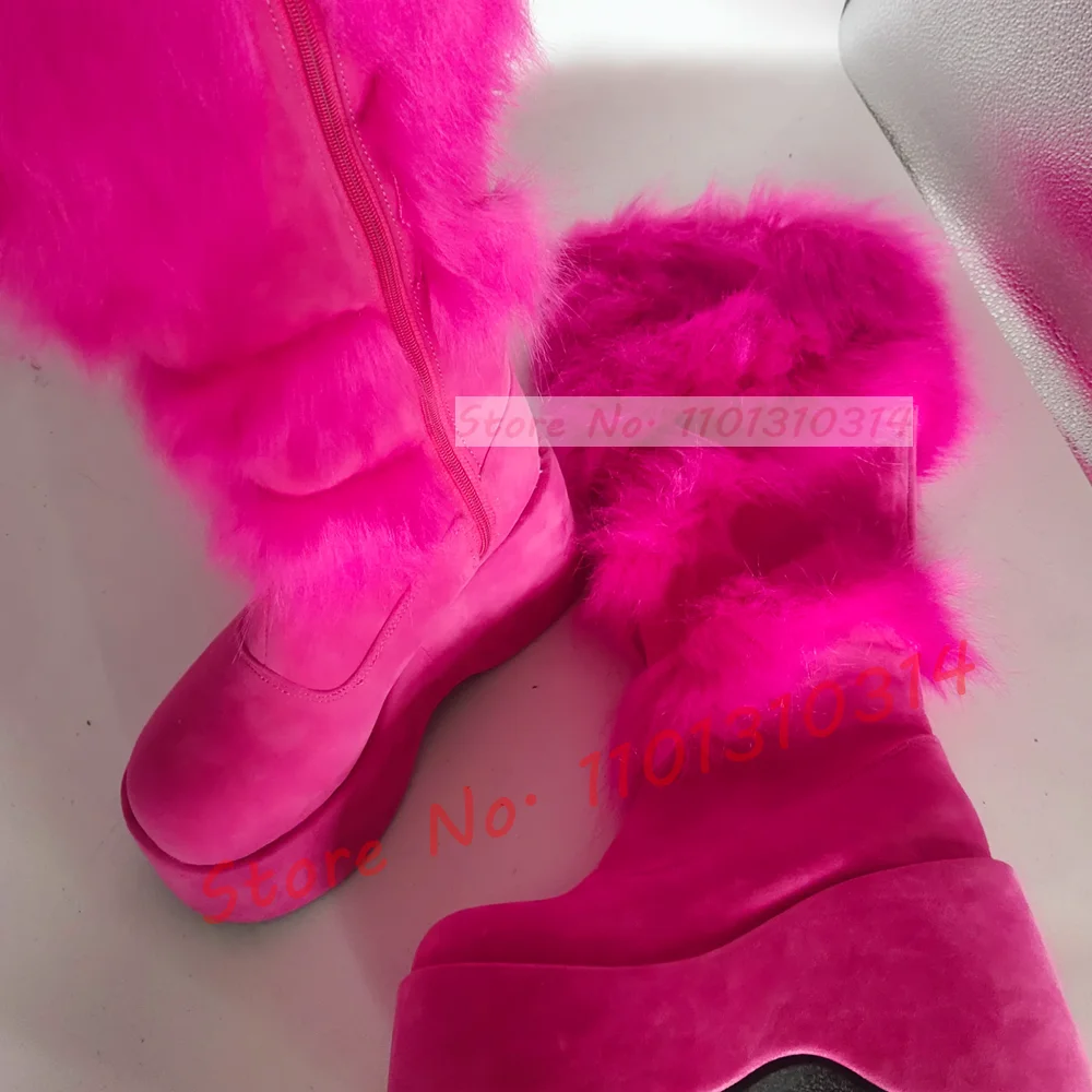 รองเท้าบู้ทยาวถึงเข่าสีชมพูหนา - Kids Shoes Women บทวิจารณ์และราคา