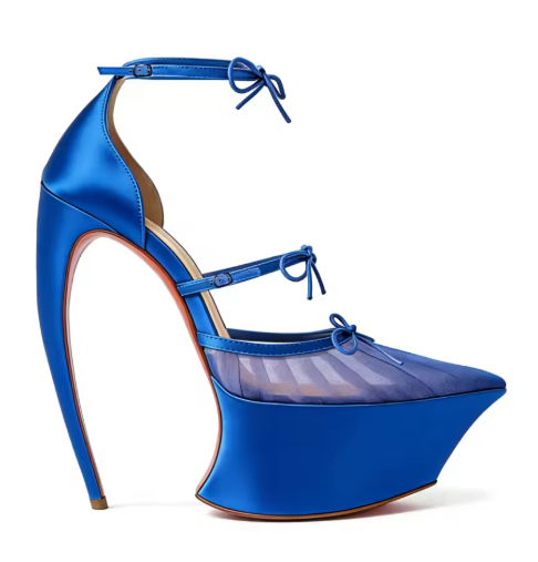 รองเท้าส้นสูงทรงหัวแหลมแบบส้นต - Platform Mule Heel บทวิจารณ์และราคา