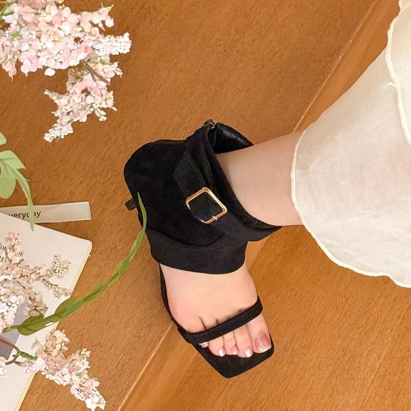 รองเท้าบูทส้นสูงหัวเหลี่ยมแบบเ - Women Shoes Boots บทวิจารณ์และราคา